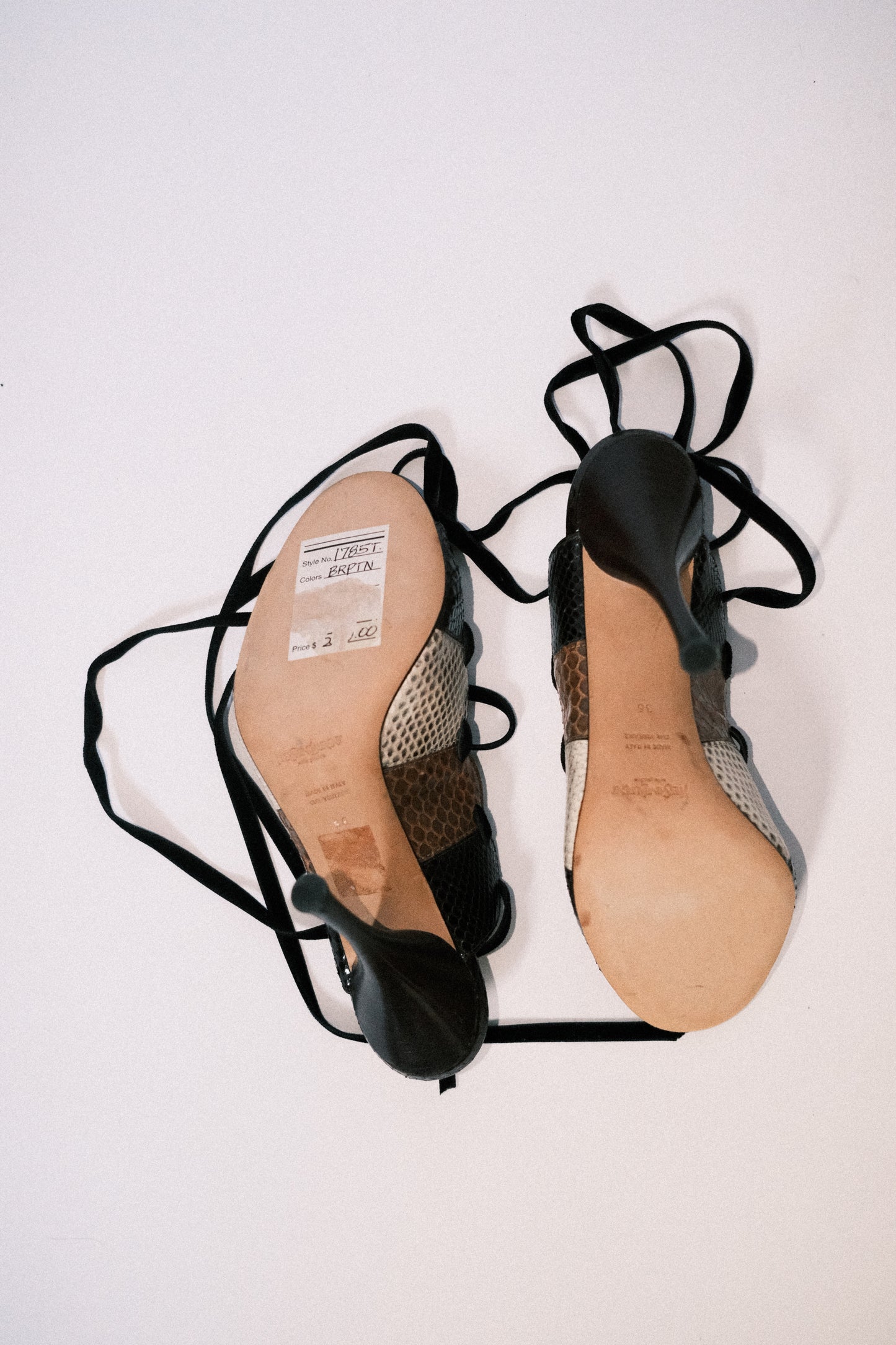 Yves Saint Laurent Exotic Leather Strappy Heels EU 36