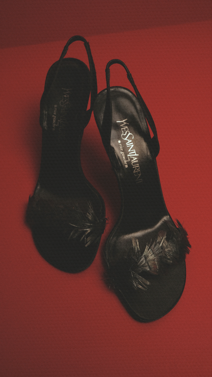 Yves Saint Laurent Feather Sling Backs EU 38