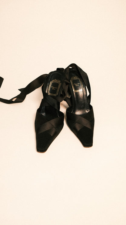 Dior Ribbon Tie-Up Heel EU 38