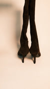 Prada Brown Suede Curved Heel Boot EU 39