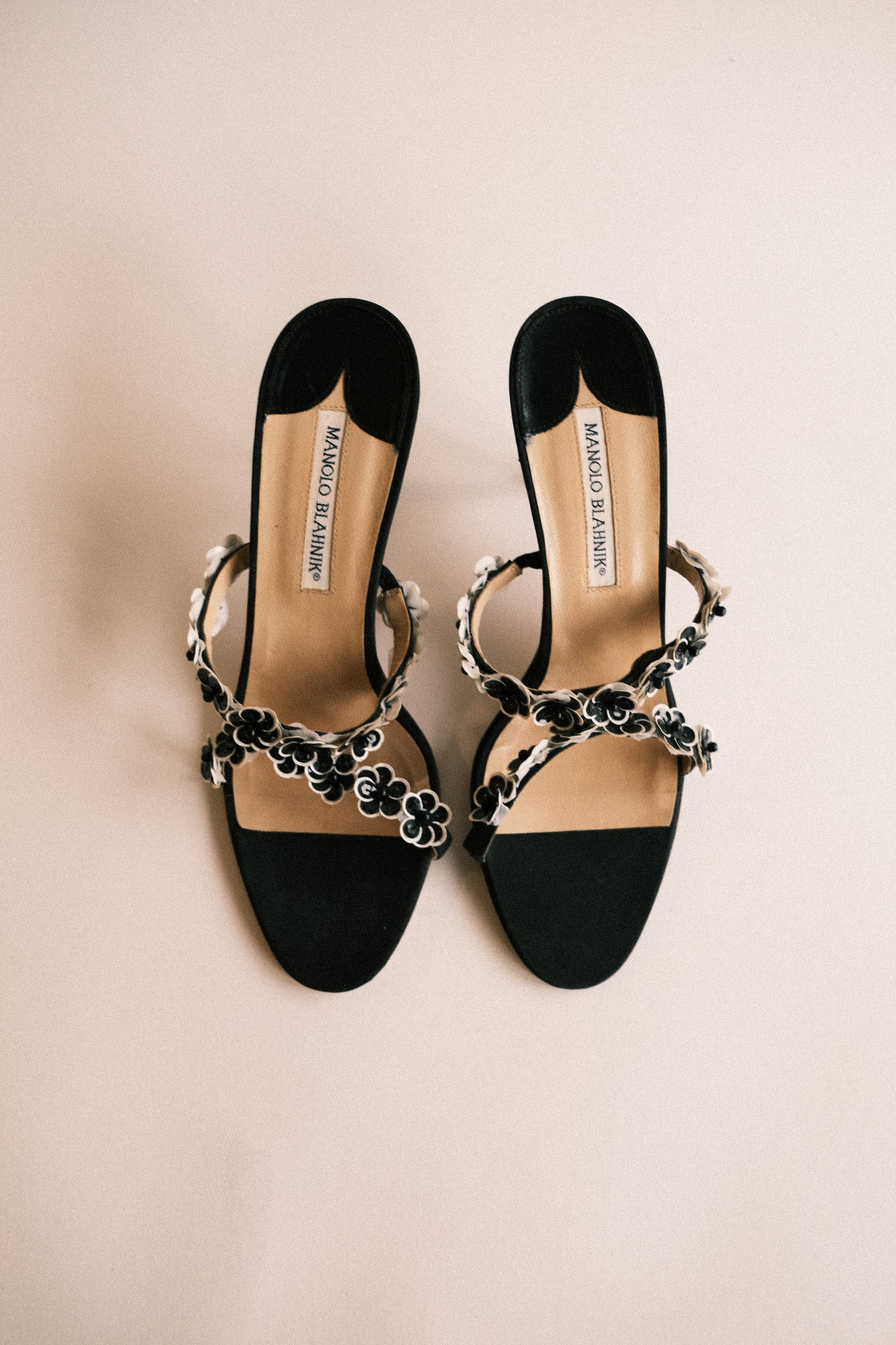 Manolo Blahnik Floral Applique Mule